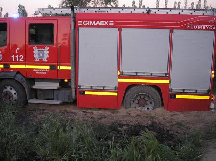 Un camión de bomberos se quedo 